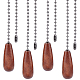 GORGECRAFT 4 PCS Ceiling Fan Pull Chains Set Walnut Wooden Pull Chain Extension with Gunmetal Iron Ball Chains for Ceiling Light Fan Chain(Coconut Brown) FIND-GF0002-67-1