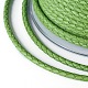 編み紐  革のアクセサリーコード  ジュエリーDIY製版材料  グリーン  3mm  約10.93ヤード（10m）/ロール WL-I003-3mm-C-07-3