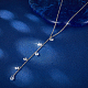 Rhodiniertes 925 Sterlingsilber mit klaren Zirkonia-Lariat-Halsketten für Damen AM0102-4
