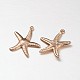 Rack Plating Brass Starfish Pendants KK-M132-06-RS-1