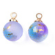 Two Tone Transparent Spray Painted Glass Pendants GLAA-N035-020A-C01-2
