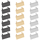 Wadorn 18 セット 3 色亜鉛合金バッグ装飾留め金  空白タグのスタンプ  シム付き  長方形  ミックスカラー  2.55x4x0.2cm  6セット/カラー FIND-WR0008-32-1
