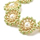 Bracciale a maglie di fiori di perle conchiglia BJEW-JB08084-03-4