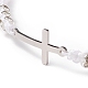201 Stainless Steel Cross Link Bracelet BJEW-TA00164-02-4