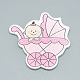 Baby Carriage/Pram Printed Wood Cabochons WOOD-Q019-032-1
