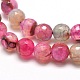 Dyed Natural Agate Faceted Round Beads Strands G-E267-31-2