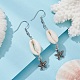 Natural Shell Dangle Earrings EJEW-JE05441-03-2
