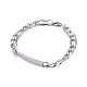 304 bracelets chaîne figaro id acier inoxydable BJEW-G631-01P-1
