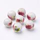 Flower Picture Glass Beads GFB-R002-12mm-03-1