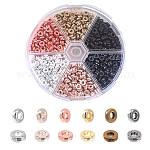 Chgcraft 900pcs 6 couleurs perles intercalaires en plastique, rondelle, couleur mixte, 6x2mm, Trou: 2.3mm, 150 pcs / couleur