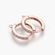 Латунные серьги-кольца из микро-паве с фианитами KK-O112-13RG