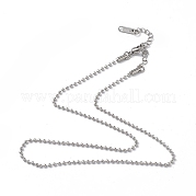 304 ожерелье из нержавеющей стали с шариковой цепочкой для мужчин и женщин NJEW-K245-017A