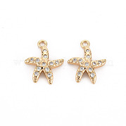 Brass Micro Pave Clear Cubic Zirconia Charms KK-S356-473-NF
