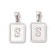 304 Stainless Steel Pave Shell Pendants STAS-G327-01P-S