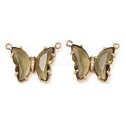 Подвески из латуни с граненым стеклянным соединителем FIND-Z020-03D