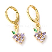 Серьги-кольца из латуни с микро-паве из фианита EJEW-F267-04G