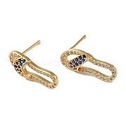 Серьги-гвоздики тапочки с кубическим цирконием KK-O142-47G-01