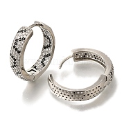 Серьги-кольца из латуни с микропаве из кубического циркония EJEW-H016-20P