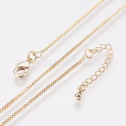 Long-Lasting Plated Brass Box Chain Necklaces NJEW-K112-03G-NF