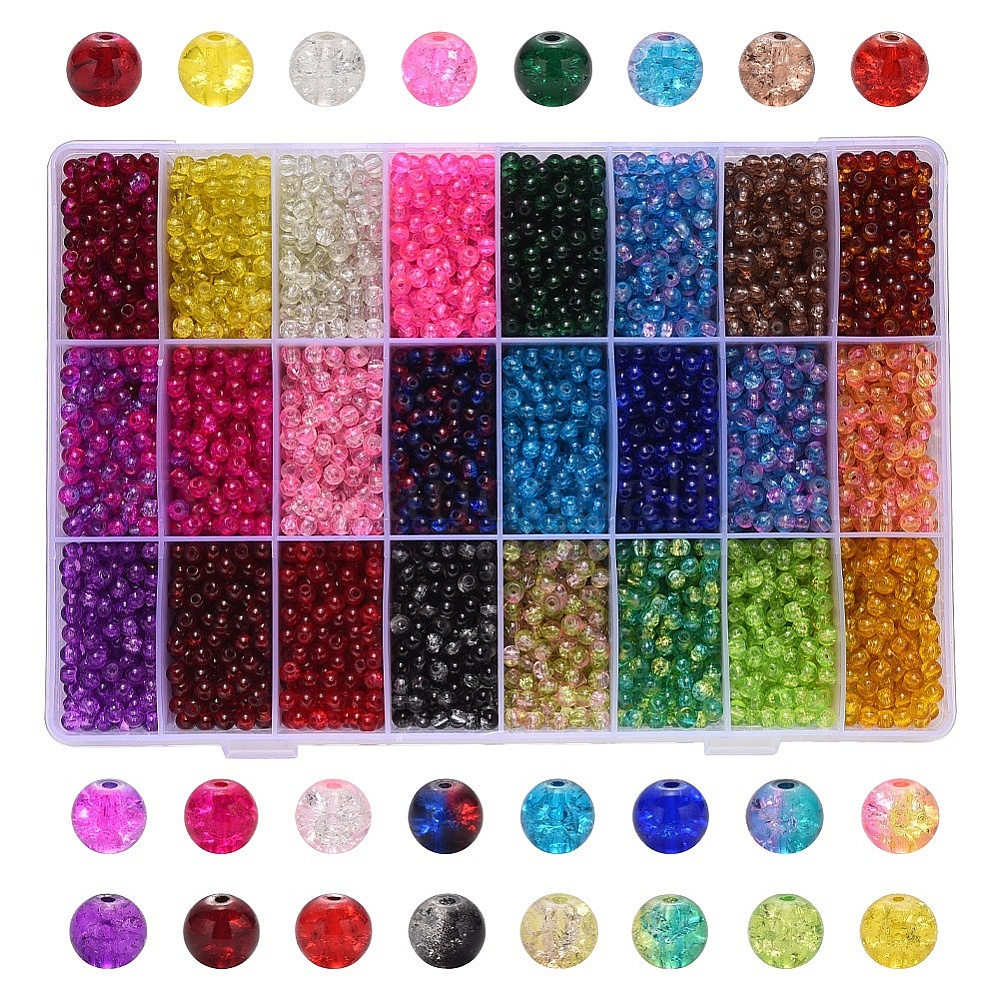 Wholesale Spray Painted Crackle Glass Beads - Pandahall.com