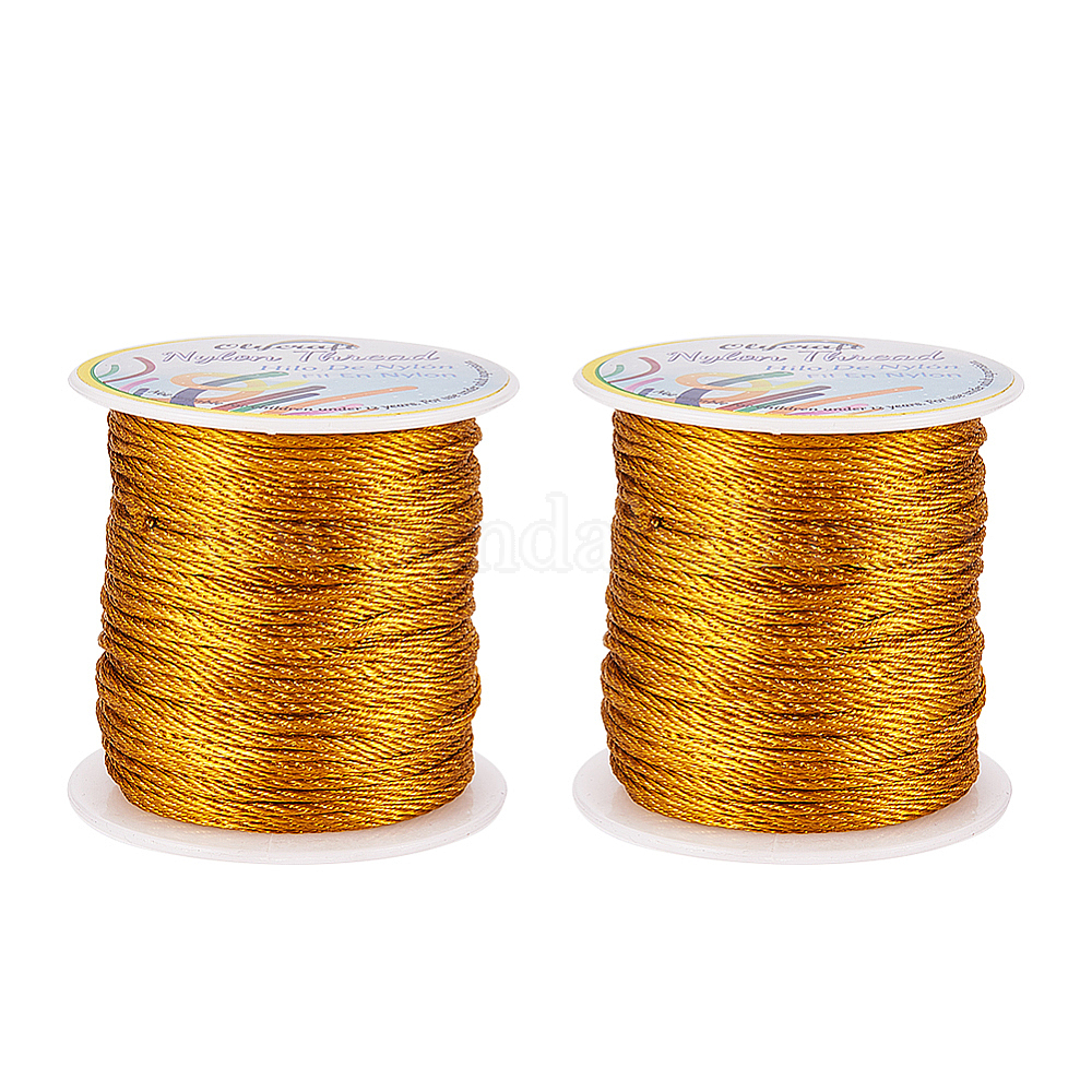 Shop OLYCRAFT 90M 1mm Nylon Cord Dark Goldenrod Metallic Twisted Nylon