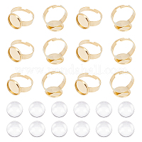 Abaodam 10pcs Polishing Ring Setting Rings Making Kits Golden Ring Brass  Ring Adjustable Finger Ring Blank Bases Ring Blanks for Finger Ring Base