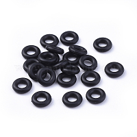 Rubber O Rings, Donut Spacer Beads, Fit European Clip Stopper Beads, Clear,  6x2mm, Hole: 3mm