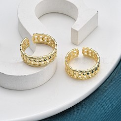 Gestellplattierung Messing Mikropflaster Zirkonia Manschettenfingerringe für Frauen&nbsp;RJEW-M028-52G
