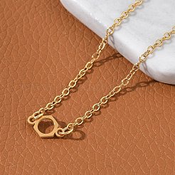 Colliers avec pendentifs en acier inoxydable 304 avec symboles chimiques&nbsp;NJEW-Z073-03G-01