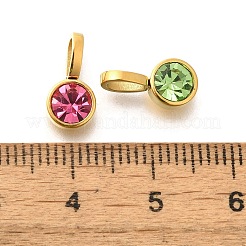 Pendentifs en acier inoxydable 304 avec micro-pavé de strass et placage ionique (IP)&nbsp;STAS-K263-75A-G