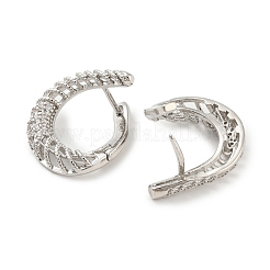 Gestellplattiertes Messing mit Zirkonia-Creolen für Damen&nbsp;EJEW-G363-03P