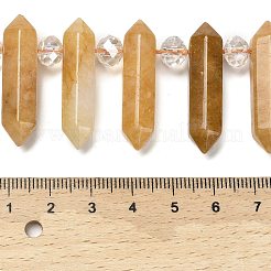 Natürliche gelbe Aventurin Doppel-Ended Point Perlen Stränge&nbsp;G-H069-A03-01