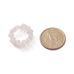 Gemma naturale e anello elasticizzato con perline intrecciate in vetro da donna&nbsp;RJEW-JR00546