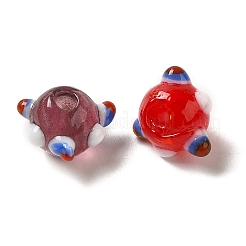 Handgemachte Bunte Malereiperlen mit Kürbisflecken&nbsp;LAMP-P064-02A