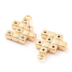Breloques en laiton avec zircone cubique de micro pave&nbsp;KK-E090-36G