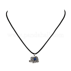 Collar con colgante de aleación y lapislázuli natural&nbsp;NJEW-JN05438-02