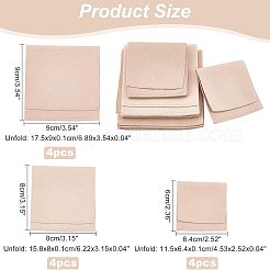 12 Stück 3 Stile Mikrofaser Schmuckbeutel Geschenkbeutel&nbsp;ABAG-NB0001-54B