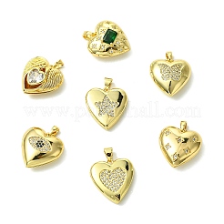 7 Stück 7 Stile Messing Micro Pave klare Zirkonia Medaillon Anhänger&nbsp;FIND-CJ0005-08