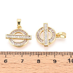 Pendentifs avec zircon cubiques à micro-pavés en laiton&nbsp;KK-N272-08G