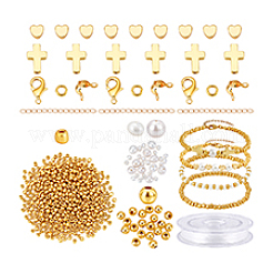 DIY-Kits zur Herstellung von Armbändern/Halsketten aus Messingperlen&nbsp;DIY-PH0030-80