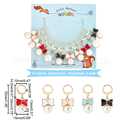 Marcadores de punto de bloqueo de bowknot de esmalte de aleación&nbsp;HJEW-PH01572