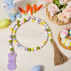 Décorations pendentif en perles de bois&nbsp;DIY-WH0888-777B-04
