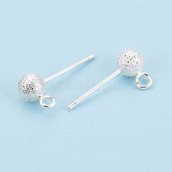Messingkugel-Ohrstecker&nbsp;KK-ZX026-07S