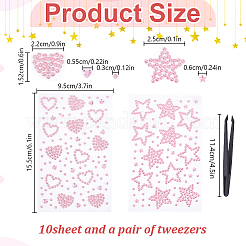 10 Blatt Acryl-Strass-Sticks&nbsp;DIY-DR0002-52