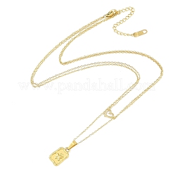Placcatura ionica (ip) 304 acciaio inossidabile doppio strato cuore e farfalla collane pendenti per le donne&nbsp;NJEW-K276-10G