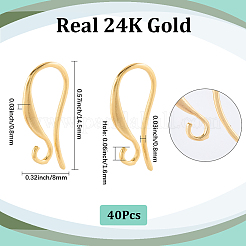 40 de las PC de bronce ganchos pendiente&nbsp;KK-SC0006-53G