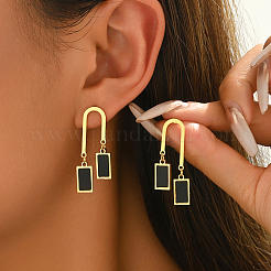 Pendientes colgantes de acero inoxidable esmaltado 201 para mujer&nbsp;LJ2038