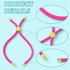 12 bracelet en nylon de 3 couleurs adapté aux breloques de connecteur&nbsp;AJEW-YW0001-40A