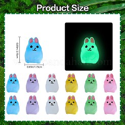 Décorations d'affichage en résine lumineuse lapin 36 couleurs&nbsp;DJEW-SZ0001-09