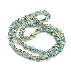 Fili di perle di vetro trasparente placcato completamente arcobaleno&nbsp;EGLA-G037-11A-FR03